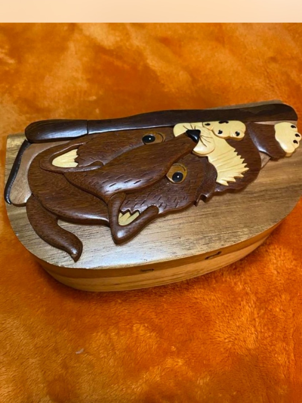 Carver Dan’s made in Vietnam Handcrafted Wooden puzzle box Brown